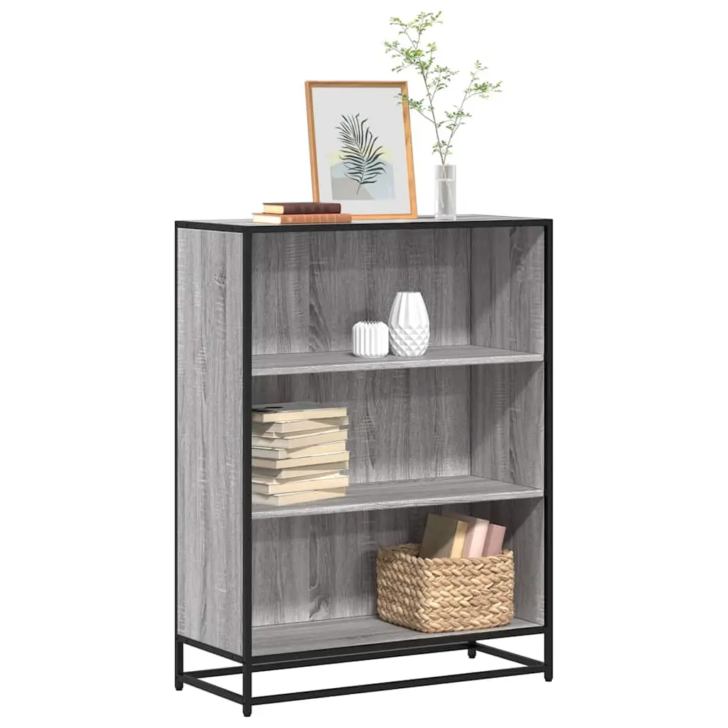 Libreria Grigio Sonoma 80,5x35x107,5 cm in Legno Multistrato