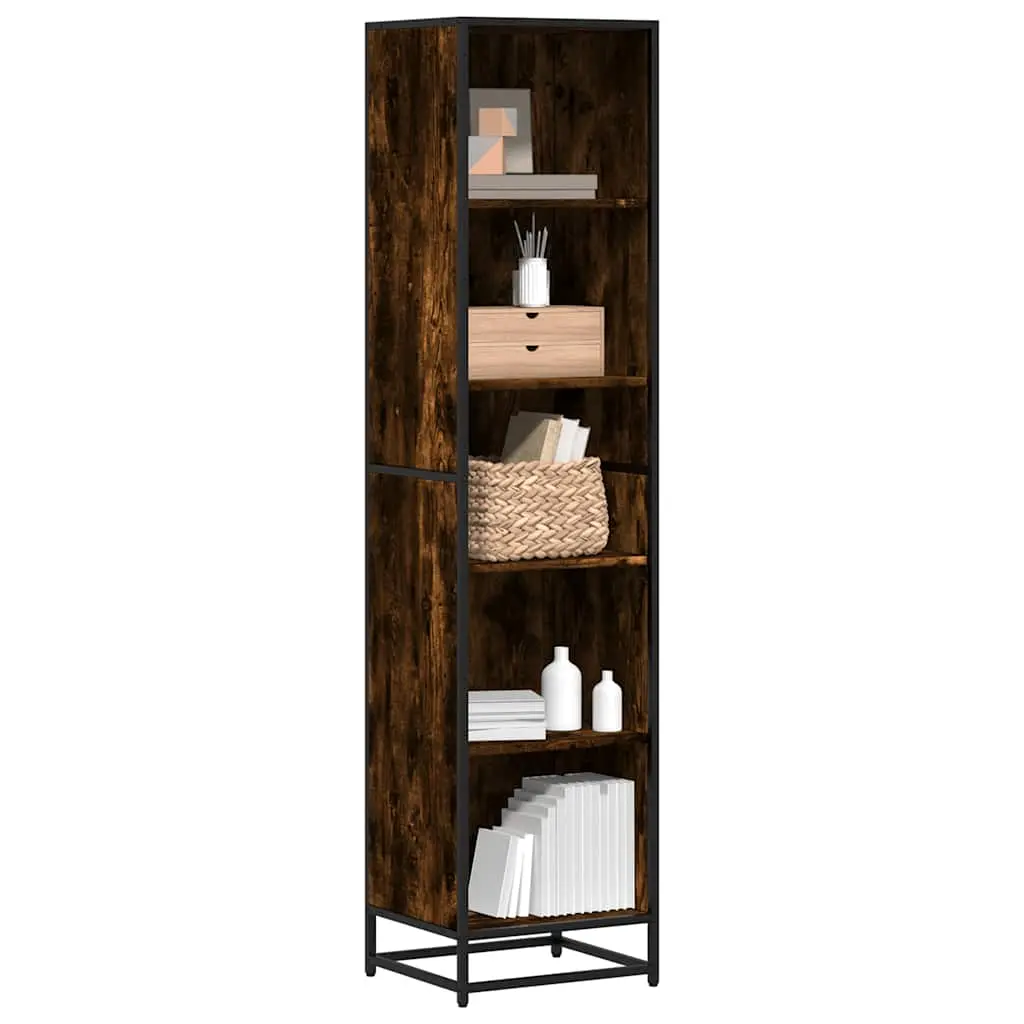 Libreria Rovere Fumo 40x35x170,5 cm in Legno Multistrato