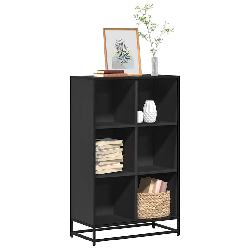 Libreria Nera 65,5x33x107,5 cm in Legno Multistrato