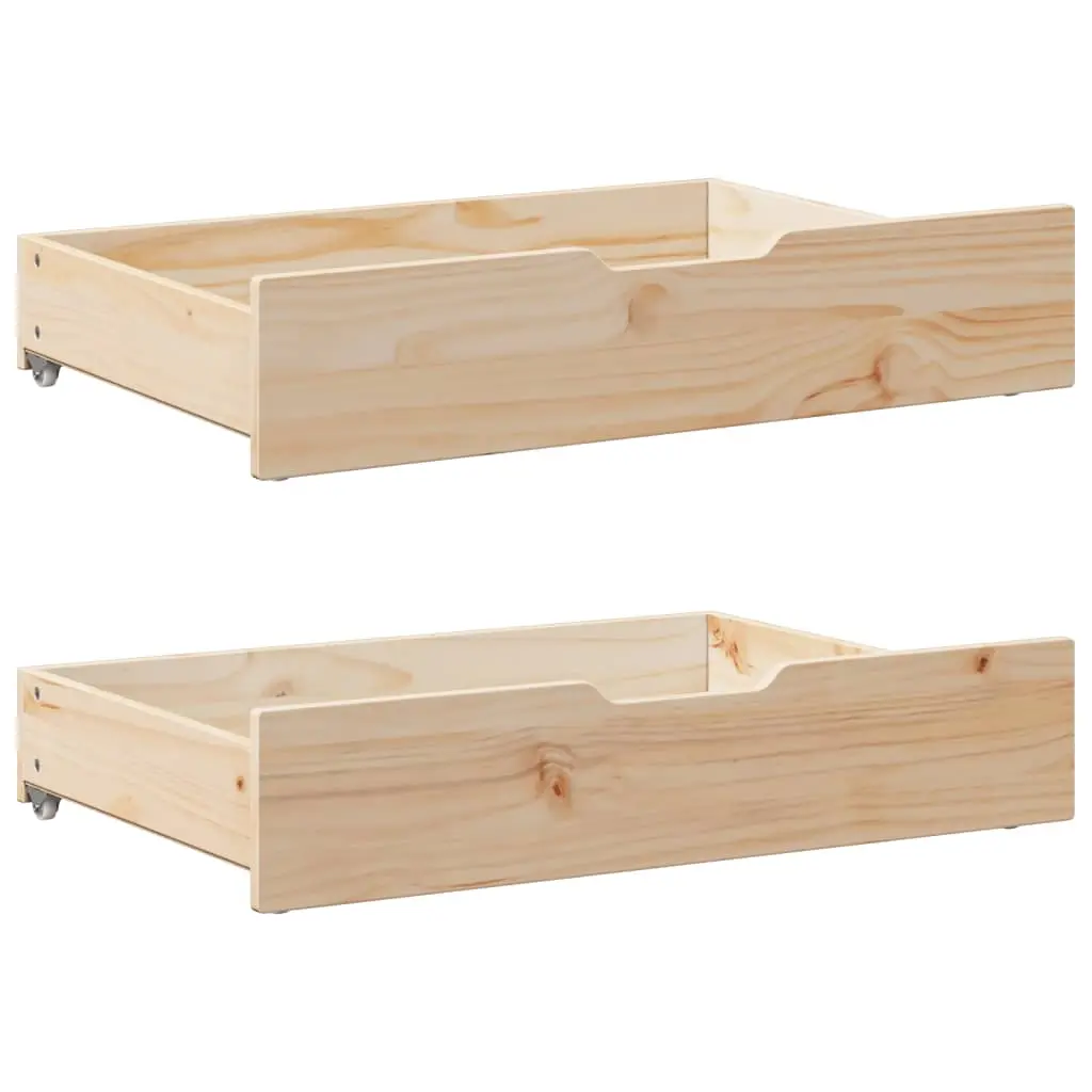 Cassettoni da Letto con Ruote 2 pz 85x55x16 cm in Legno di Pino