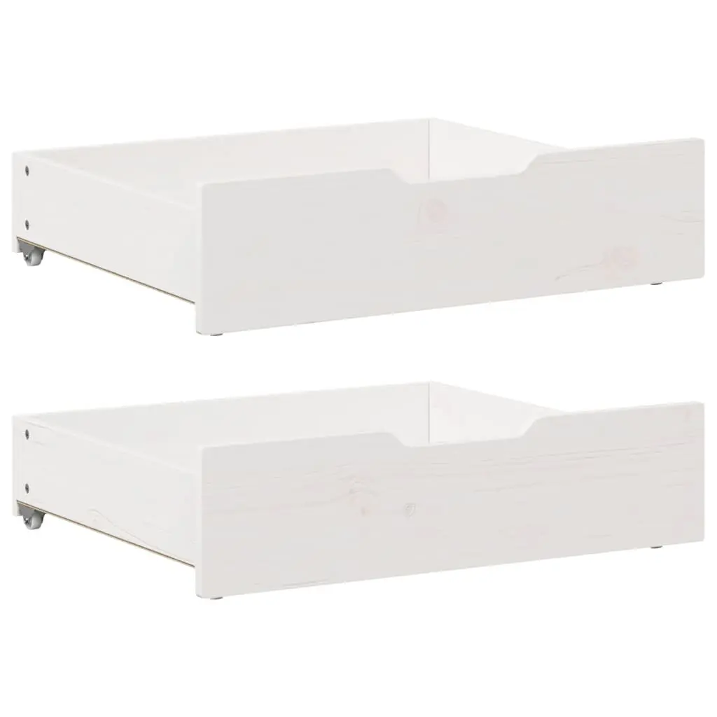 Cassettoni da Letto 2 pz Bianchi 75x55x16 cm in Legno di Pino