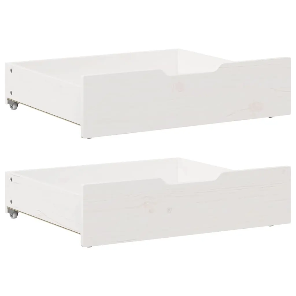 Cassettoni da Letto 2 pz Bianchi 65x55x16 cm in Legno di Pino