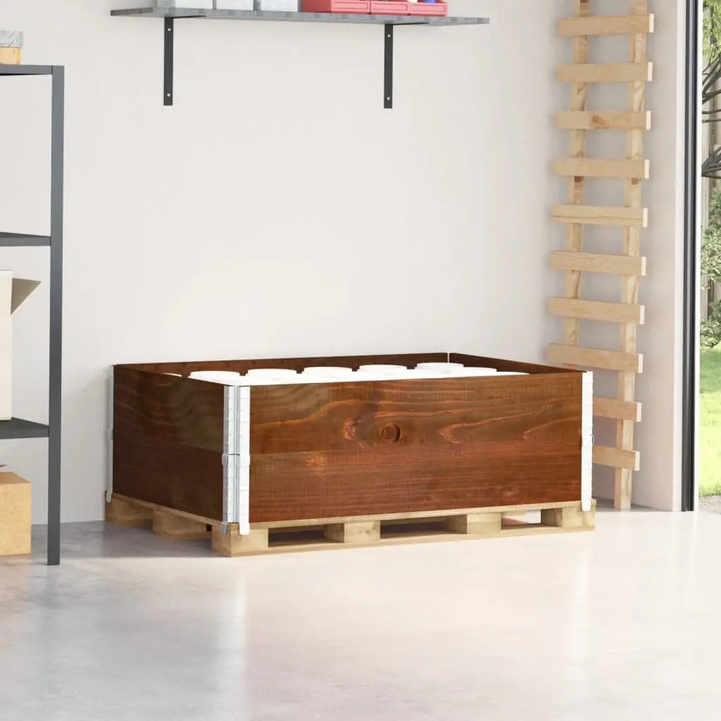 Paretali per Pallet 2pz Marroni 120x80cm Legno Massello di Pino