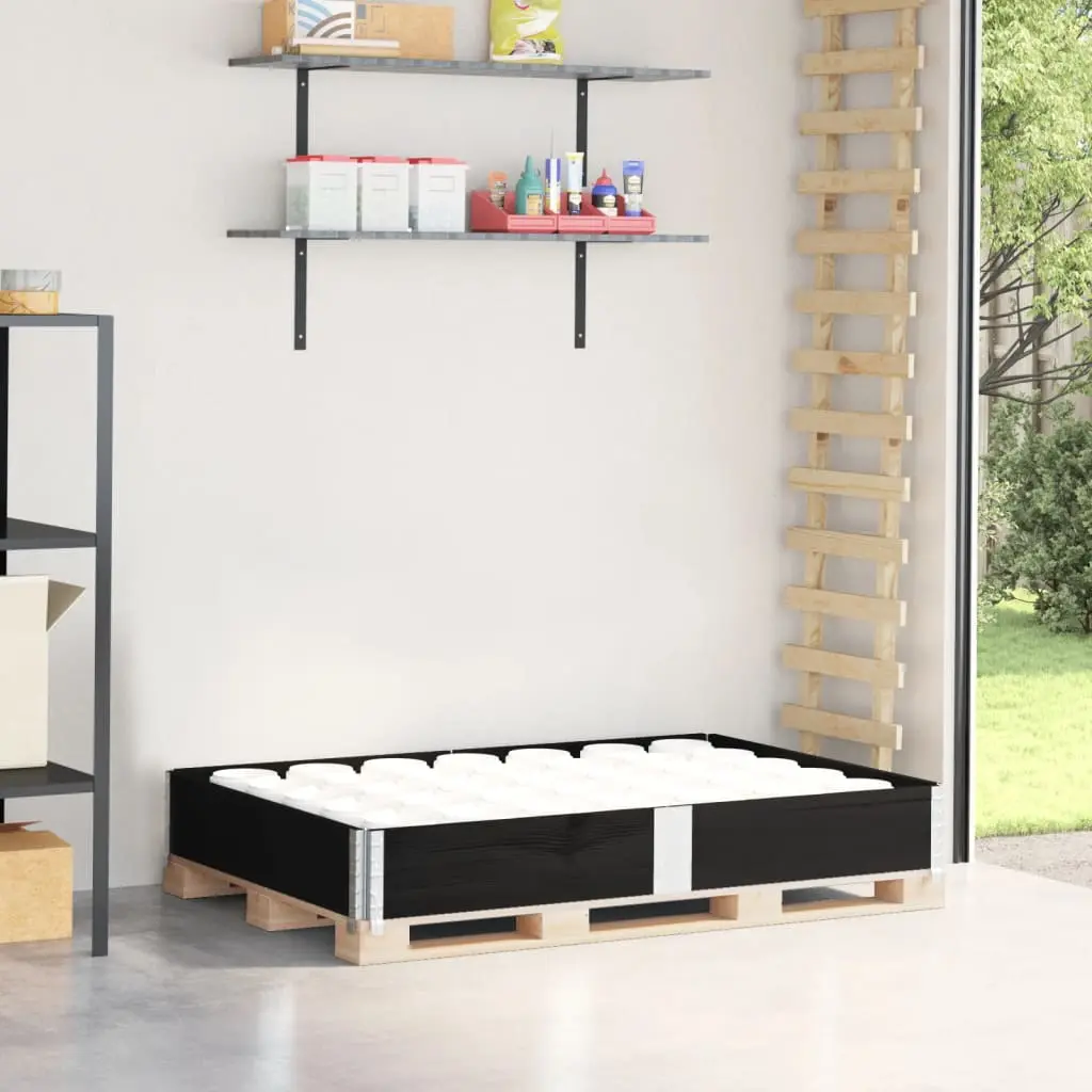 Paretale per Pallet Nero 150x100 cm in Legno Massello di Pino