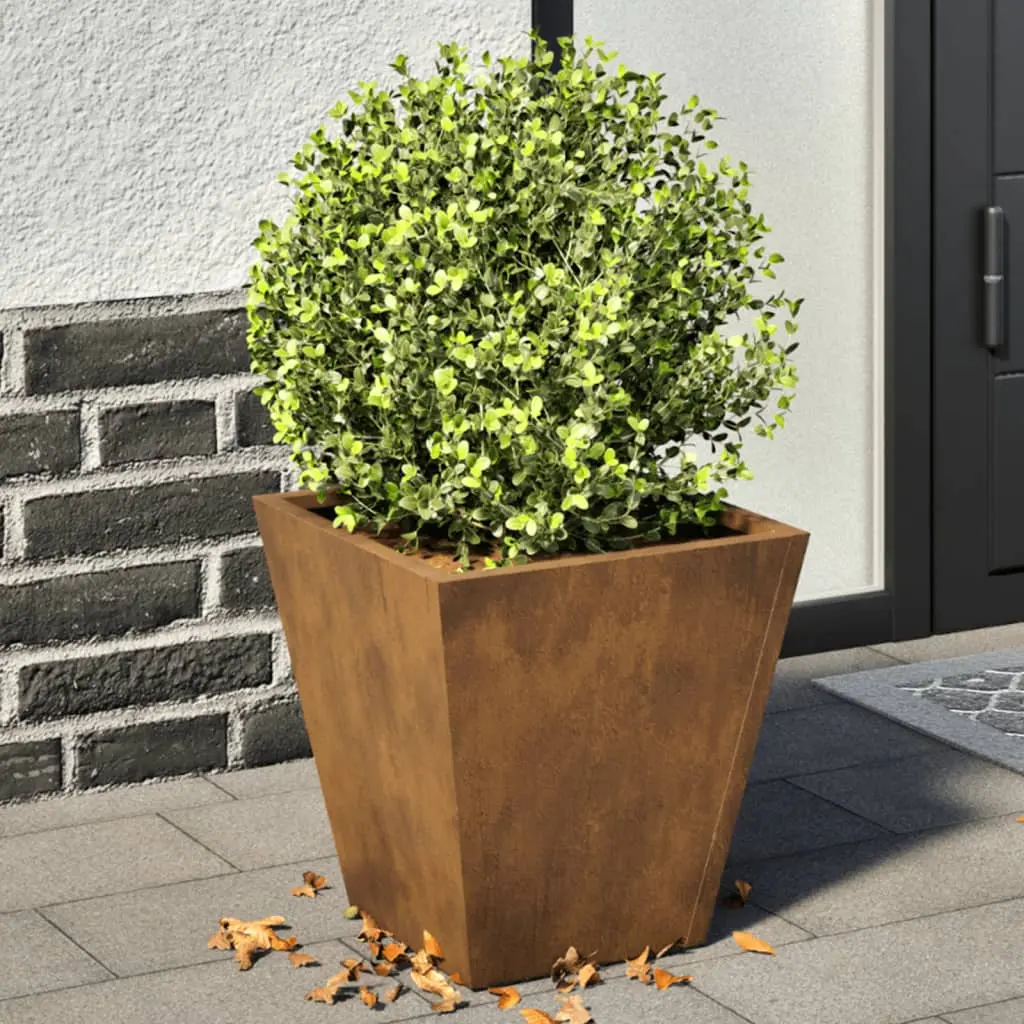 Fioriere da Giardino 2 pz 30x30x30 in Acciaio Corten