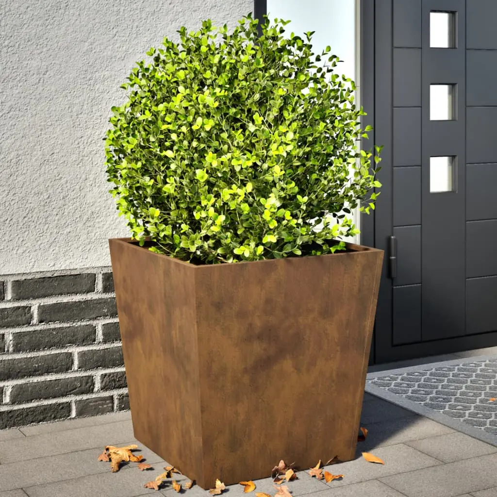 Fioriere da Giardino 2 pz 50x50x50 cm in Acciaio Corten