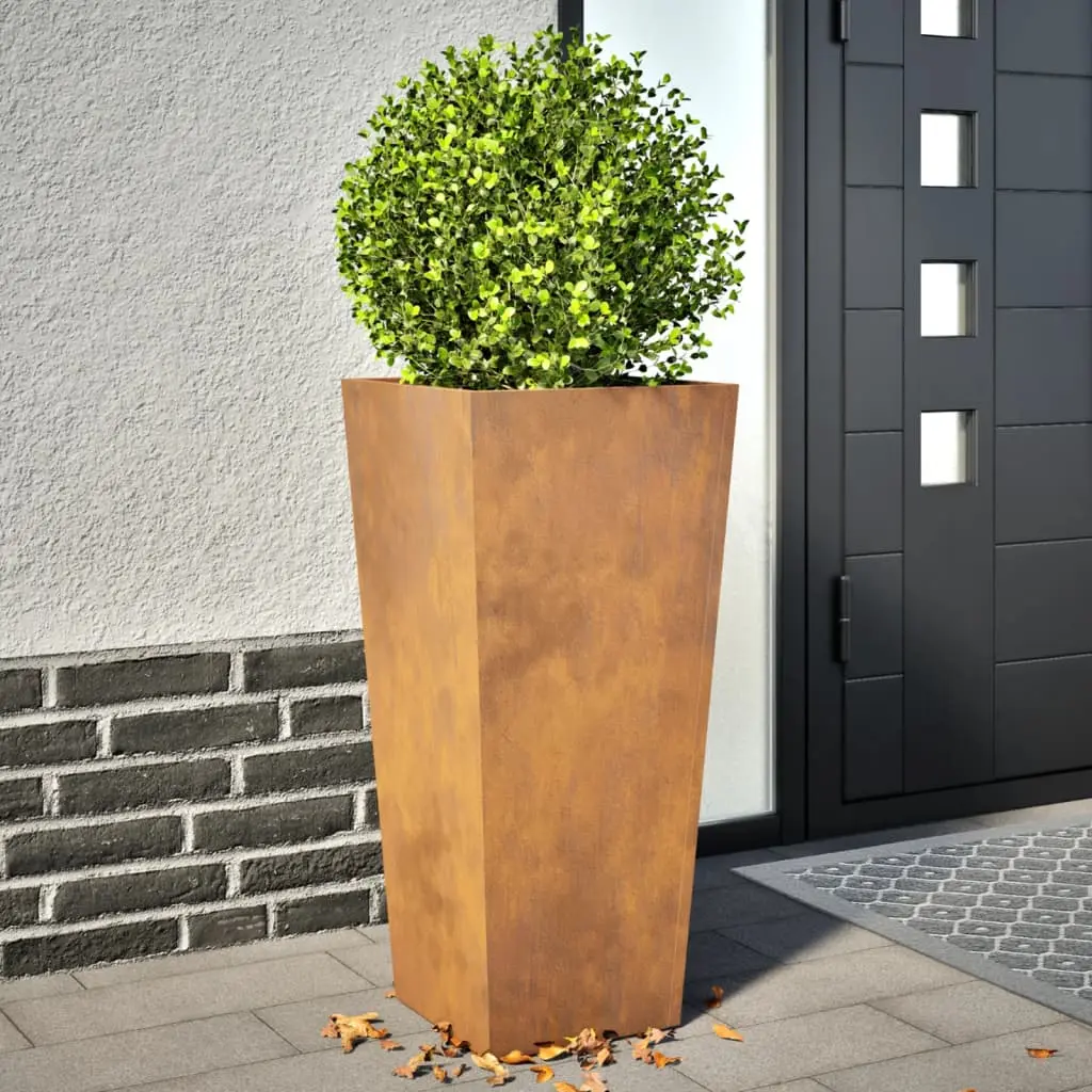 Fioriere da Giardino 2 pz 35x35x75 cm in Acciaio Corten