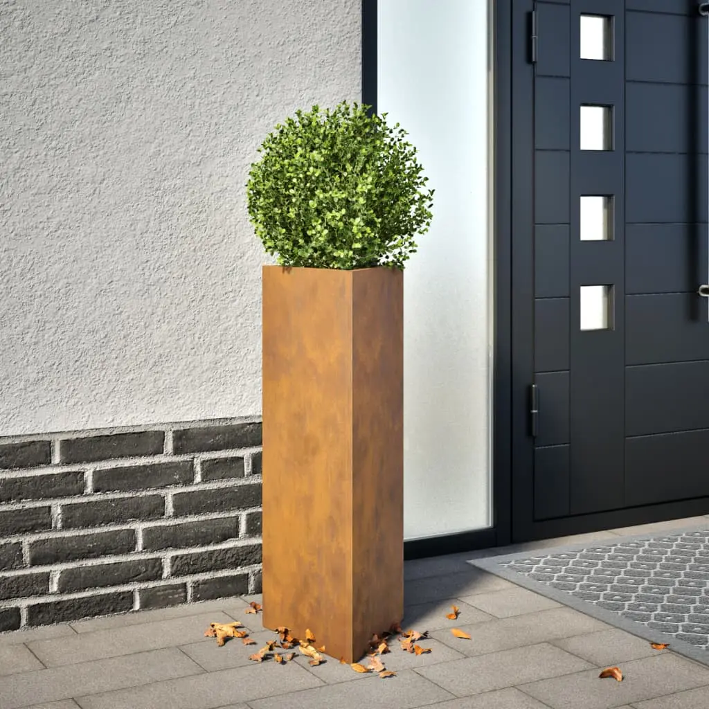 Fioriere 2 pz Triangolari 30x26x75 cm in Acciaio Corten