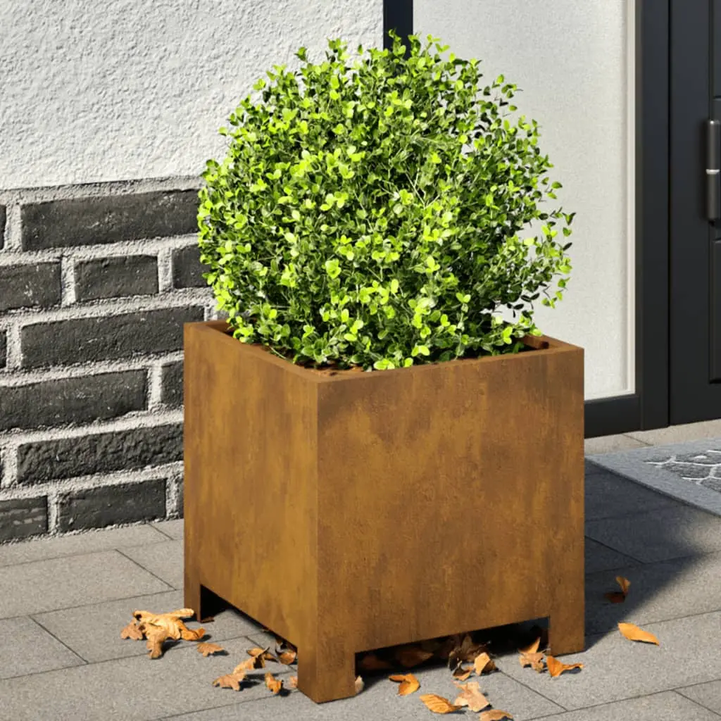 Fioriere da Giardino 2 pz 30x30x30 in Acciaio Corten