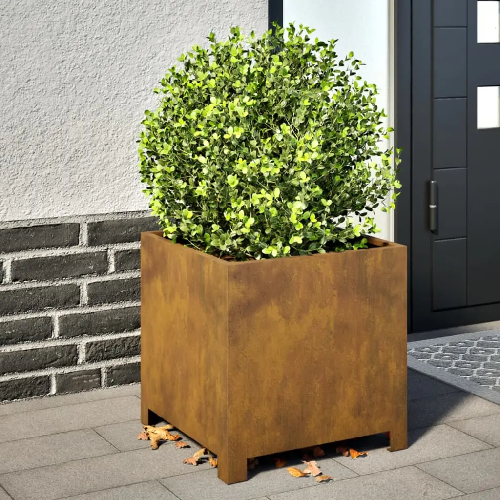 Fioriere da Giardino 2 pz 40x40x40 cm in Acciaio Corten