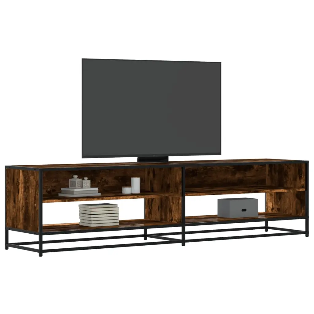 Mobile Porta TV Rovere Fumo 180,5x40x46 cm in Legno Multistrato