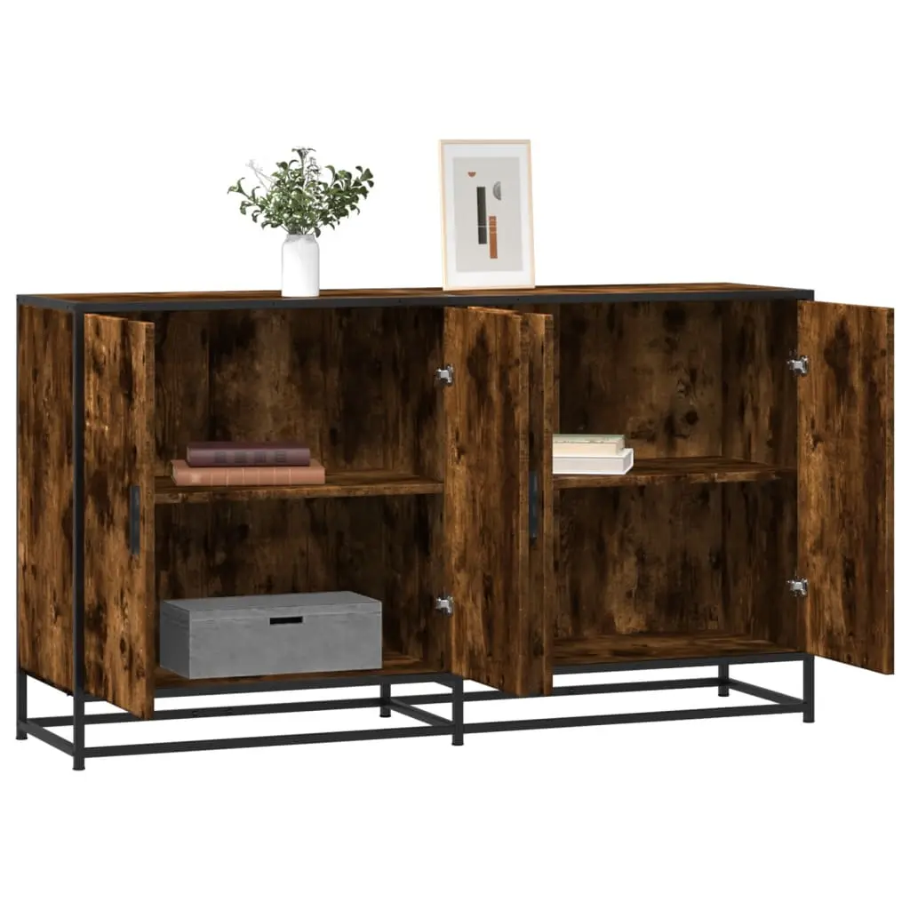 Credenza Rovere Fumo 134x35x76 cm in Truciolato