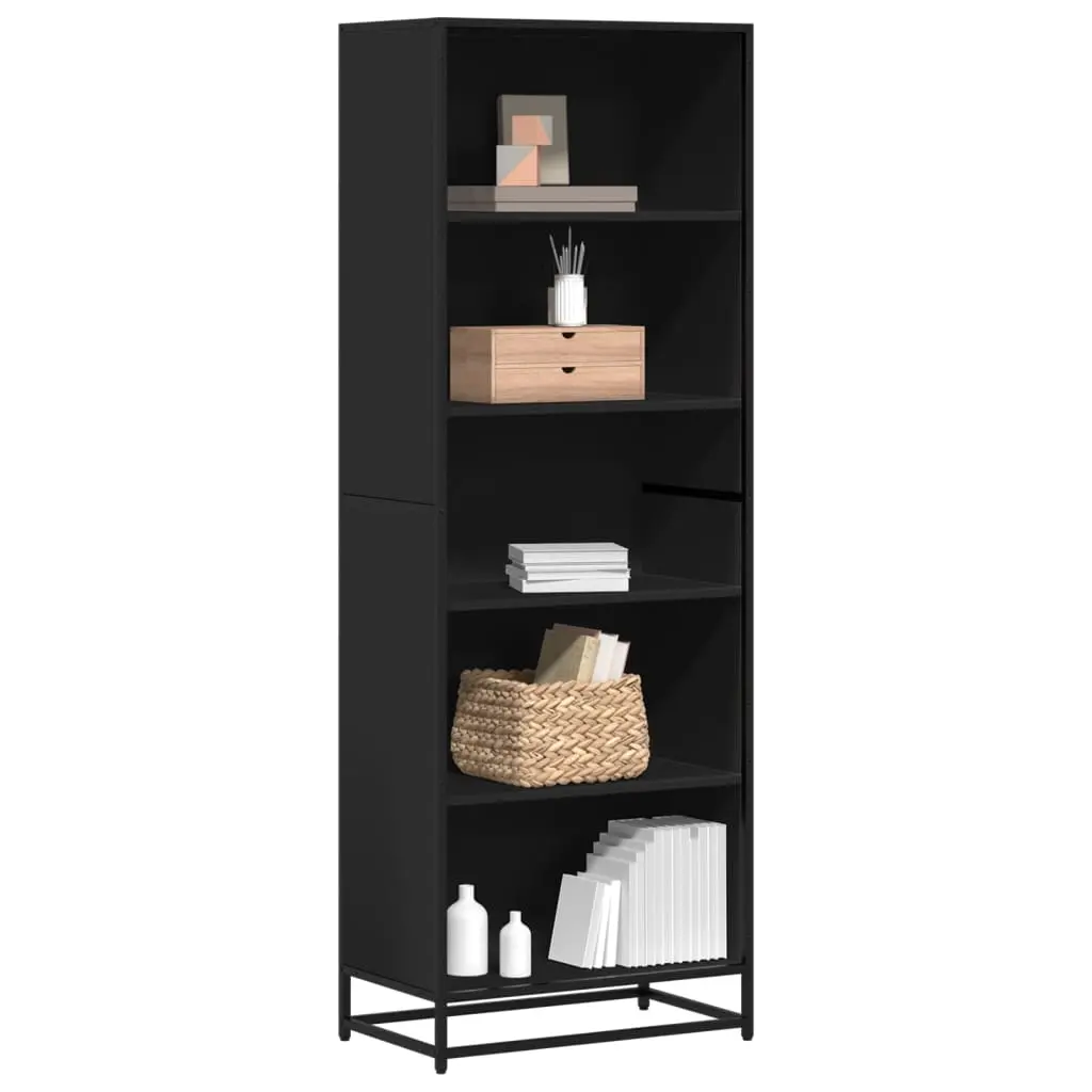 Libreria Nera 60x35x170,5 cm in Truciolato