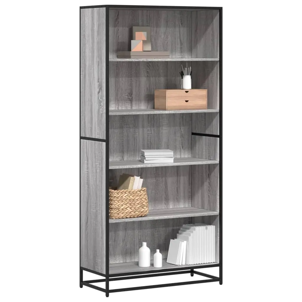 Libreria Grigio Sonoma 80,5x35x170,5 cm in Truciolato