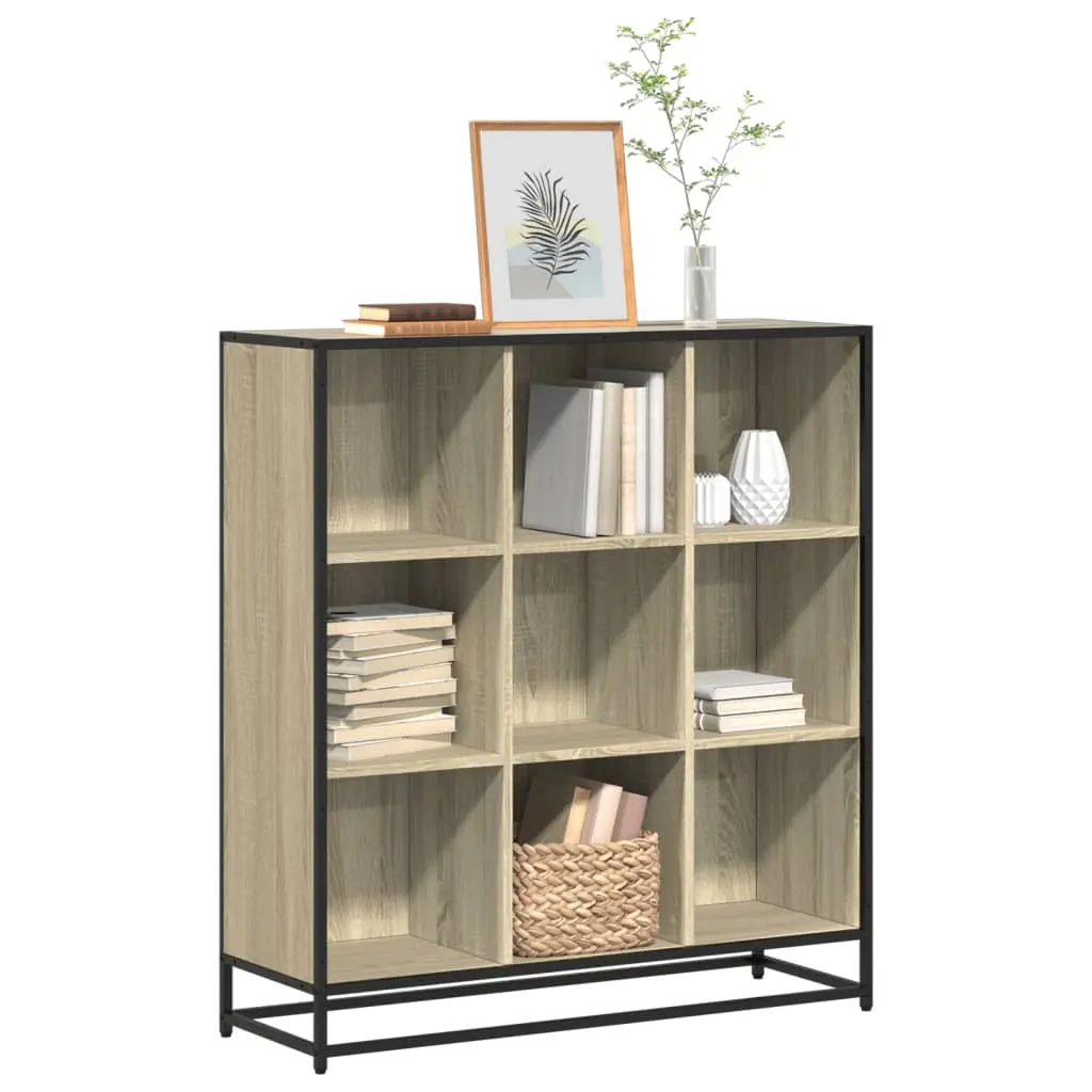 Libreria Rovere Sonoma 97,5x33x107,5 cm Multistrato e Metallo