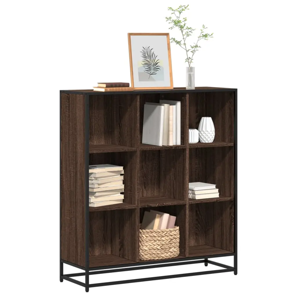 Libreria Rovere Marrone 97,5x33x107,5 cm Multistrato e Metallo