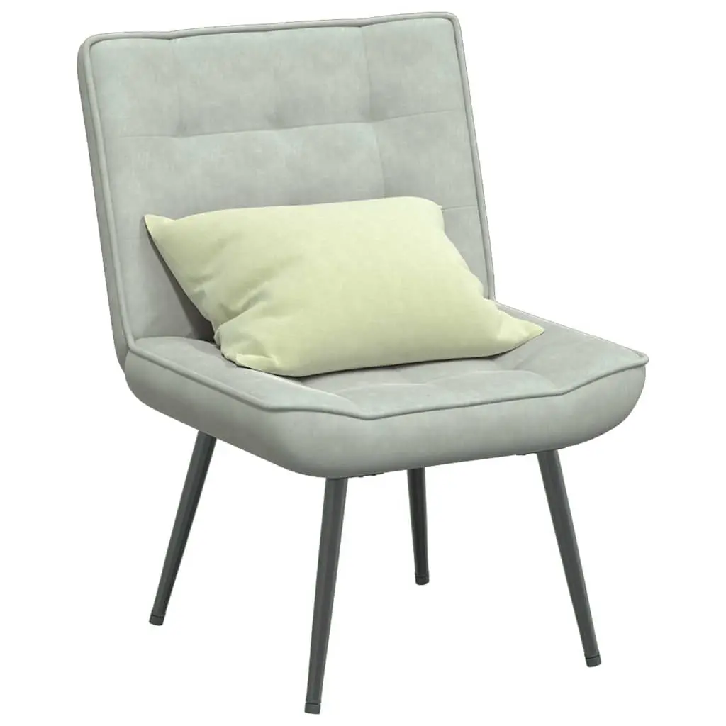 Sedia Relax 64x74x84 cm Grigio Chiaro in Velluto