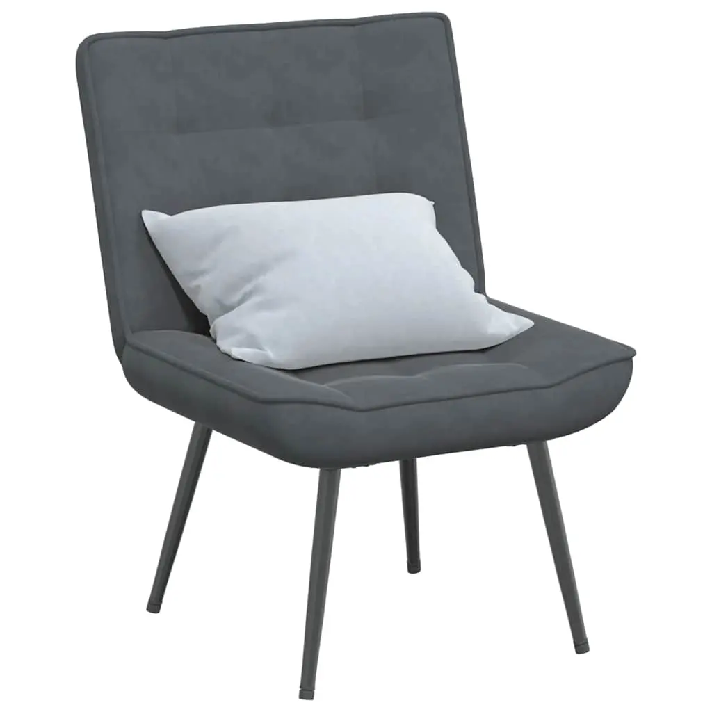 Sedia Relax 64x74x84 cm Grigio Scuro in Velluto