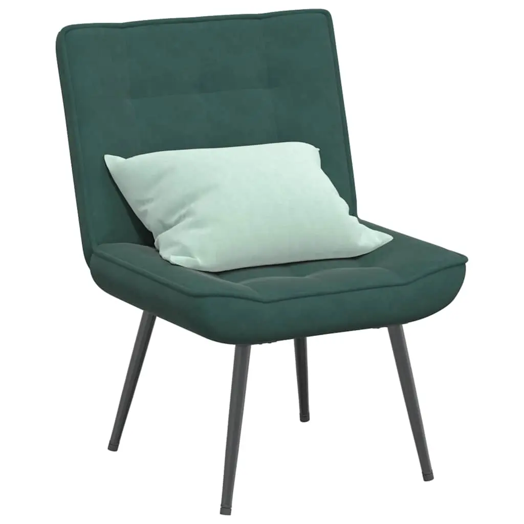 Sedia Relax 64x74x84 cm Verde Scuro in Velluto