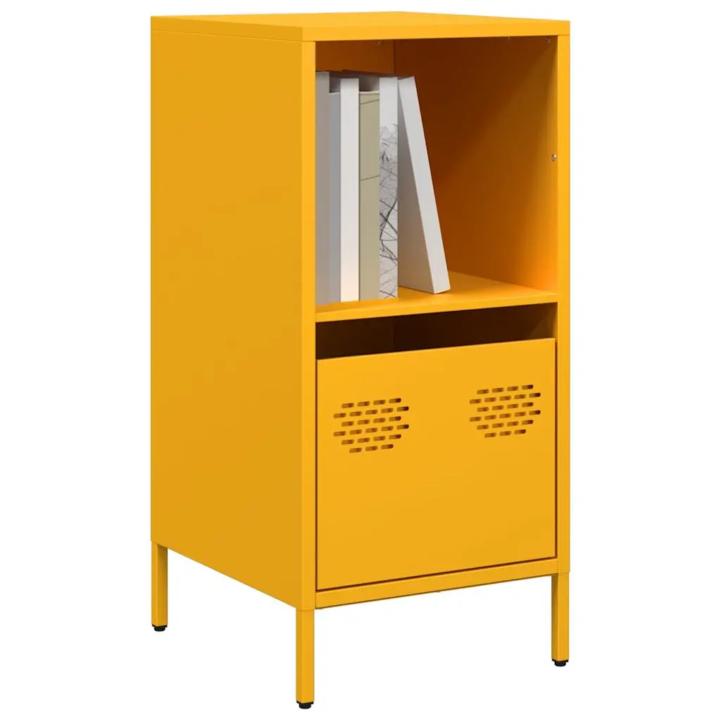 Credenza Giallo Senape 35x39x73,5 cm Acciaio Laminato a Freddo