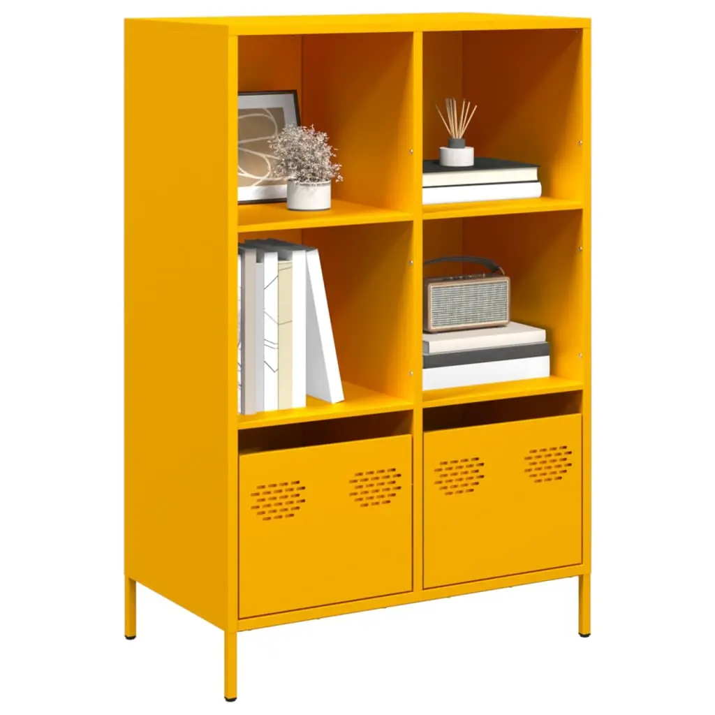 Credenza Giallo Senape 68x39x103,5 cm in Acciaio