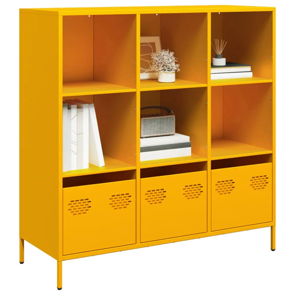 Credenza Giallo Senape 101,5x39x103,5 cm in Acciaio