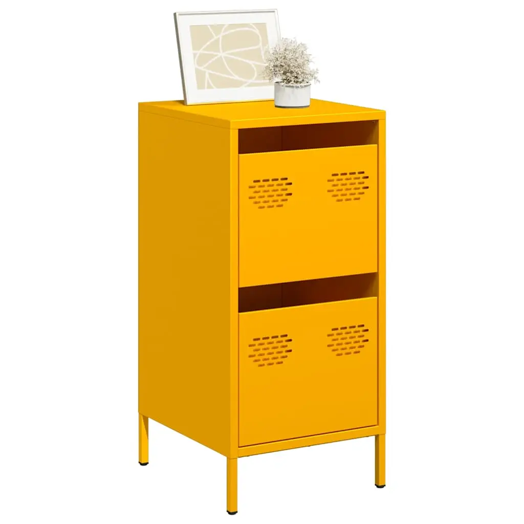 Credenza Giallo Senape 35x39x73,5 cm Acciaio Laminato a Freddo