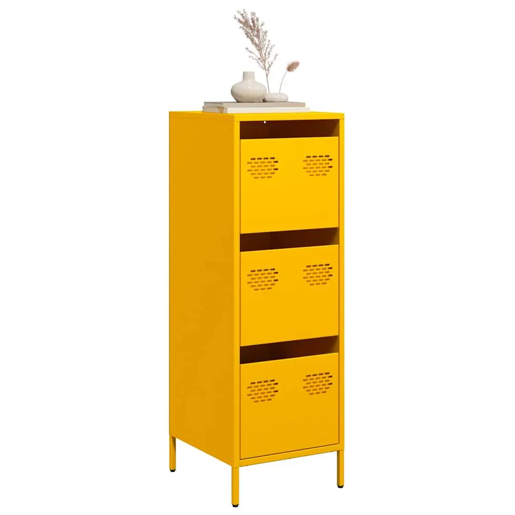 Credenza Giallo Senape 39x35x103,5 cm in Acciaio