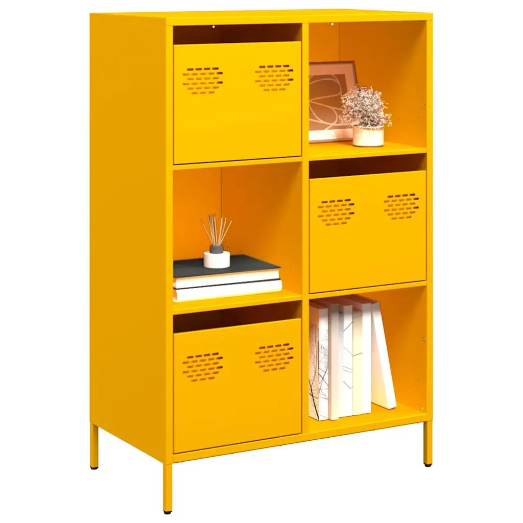 Credenza Giallo Senape 68x39x103,5 cm in Acciaio