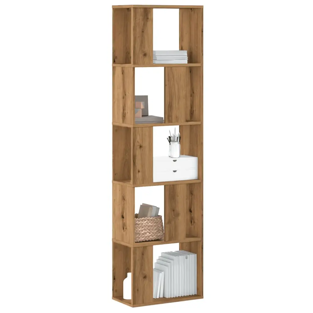 Libreria 5 Piani Rovere Artigianale 45x23,5x162,5cm Multistrato