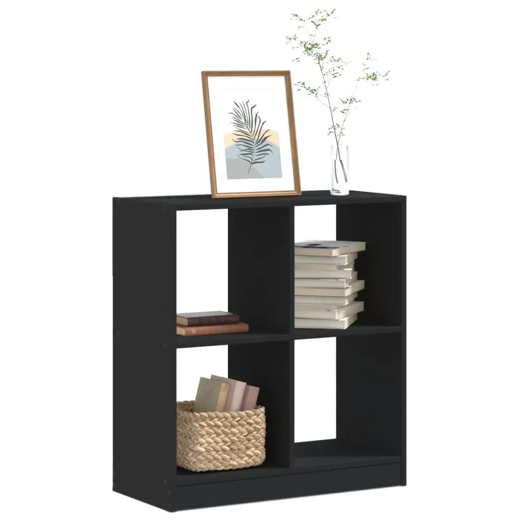 Libreria Nera 68,5x32x75 cm in Legno Multistrato