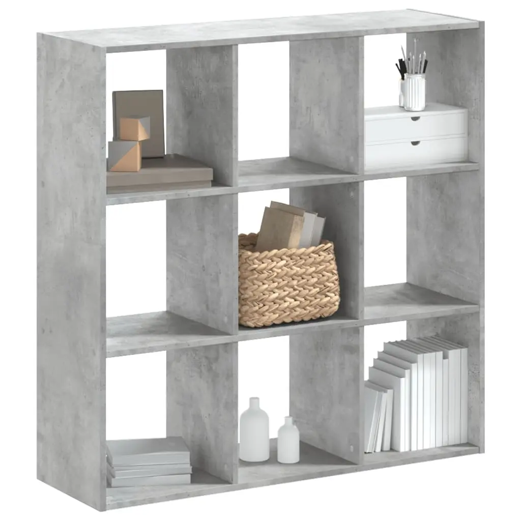 Libreria Grigio Cemento 102x32x102 cm in Legno Multistrato