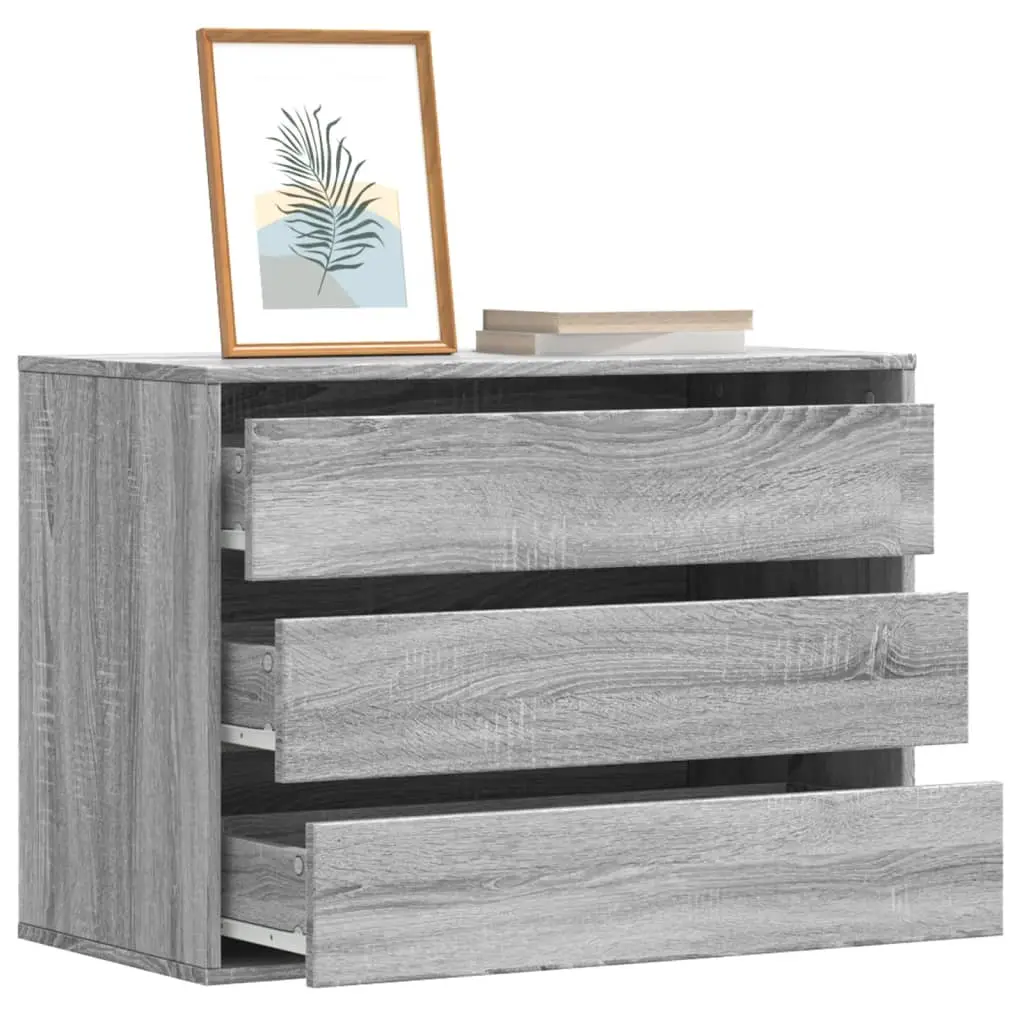 Cassettiera Angolare Grigio Sonoma 80x41x58cm Legno Multistrato