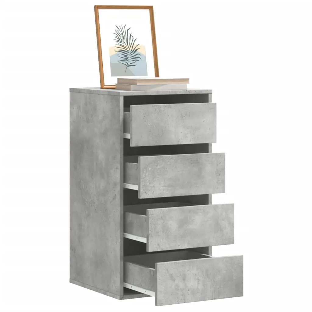 Cassettiera Angolo Grigio Cemento 40x41x76cm Legno Multistrato