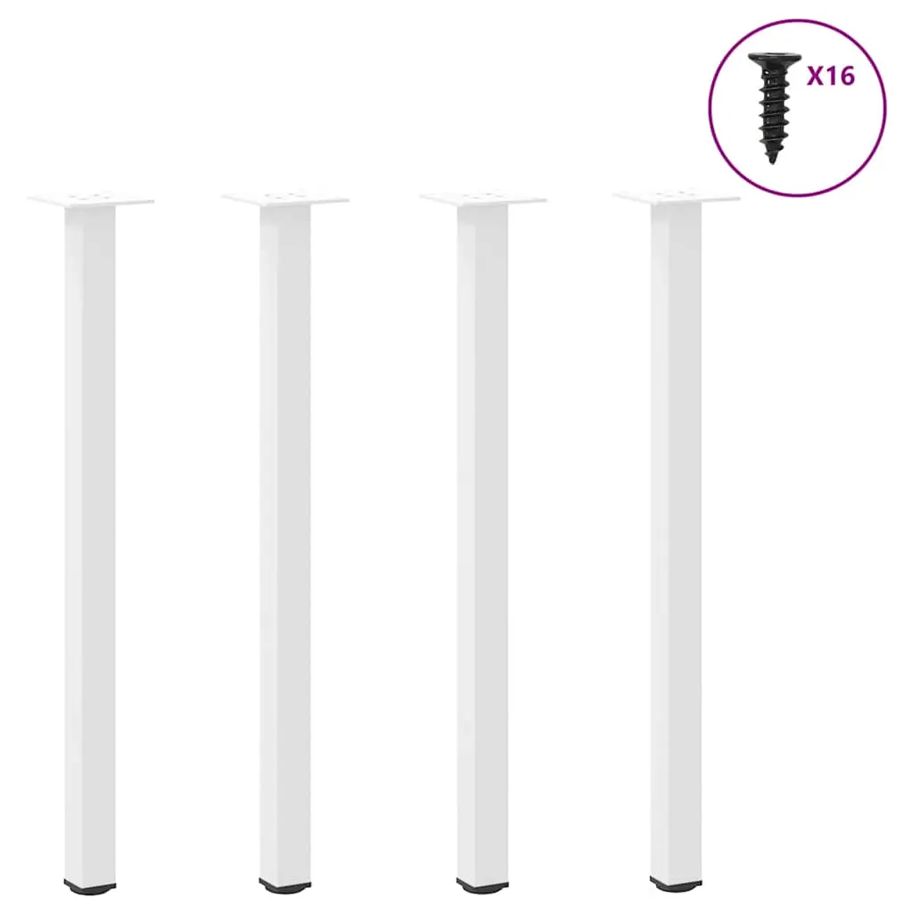 Gambe per Tavolino 4 pz Bianco 72-74 cm in Acciaio