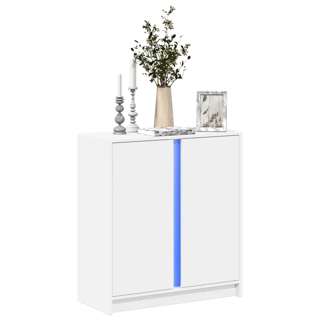 Credenza con LED Bianca 77x34x85 cm in Legno Multistrato