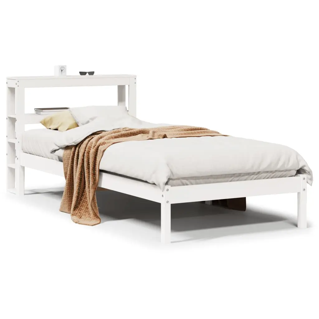 Letto senza Materasso Bianco 75x190 in Legno Massello di Pino