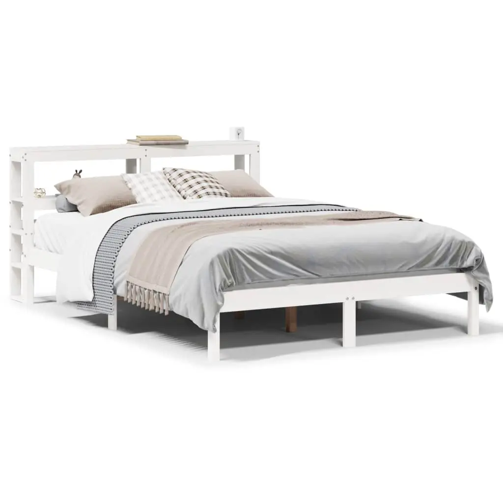 Letto senza Materasso Bianco 120x190 cm Legno Massello di Pino