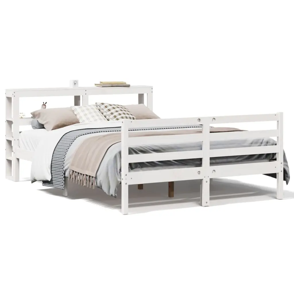 Letto senza Materasso Bianco 120x190 cm Legno Massello di Pino