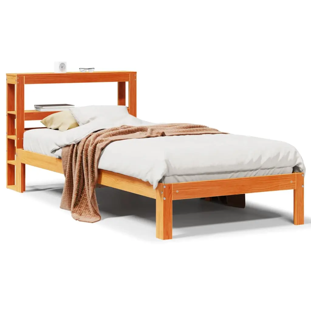 Letto senza Materasso Marrone Cera 75x190 cm in Legno di Pino