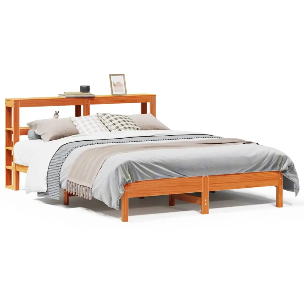 Letto senza Materasso Marrone Cera 140x190 cm in Legno di Pino