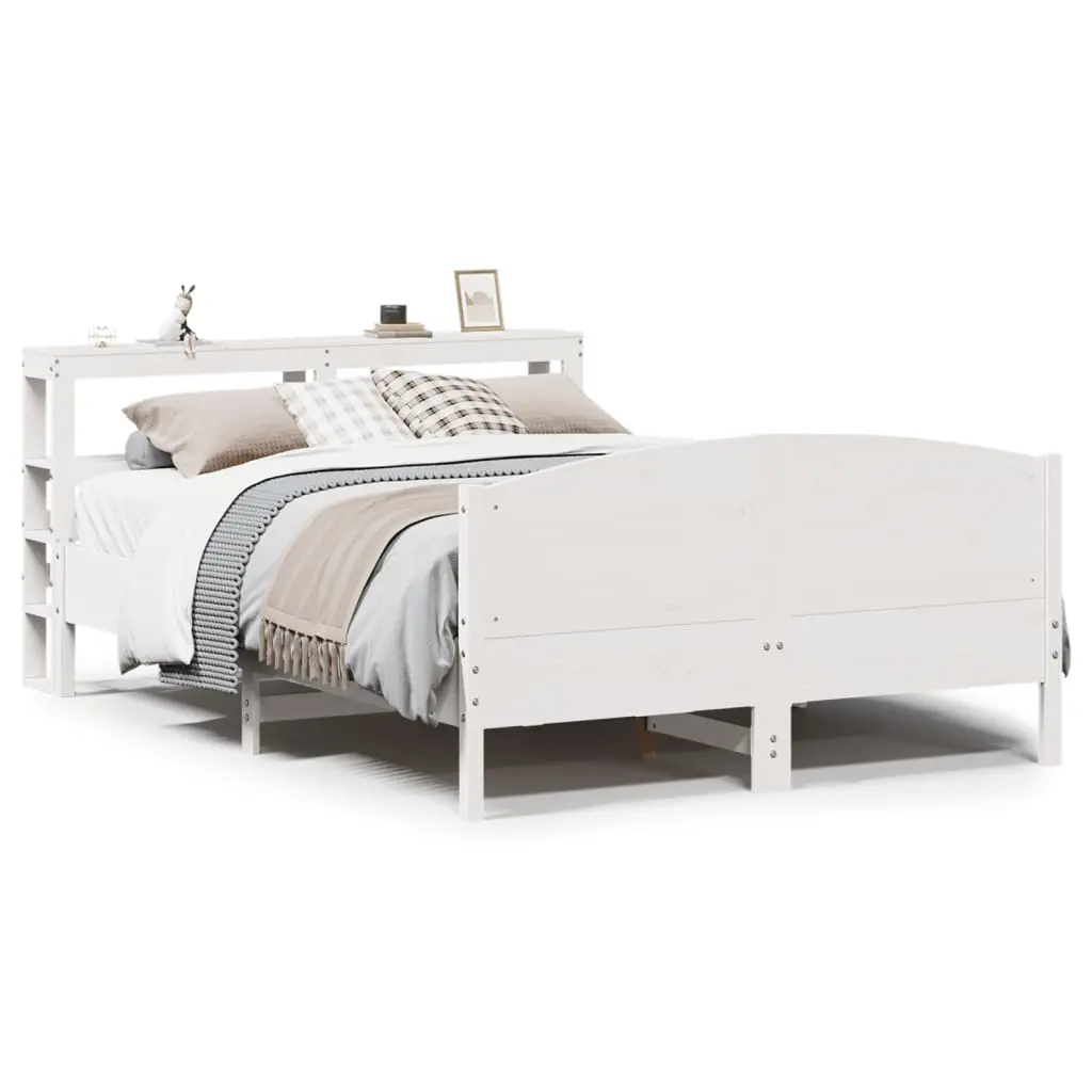 Letto senza Materasso Bianco 160x200 cm Legno Massello di Pino