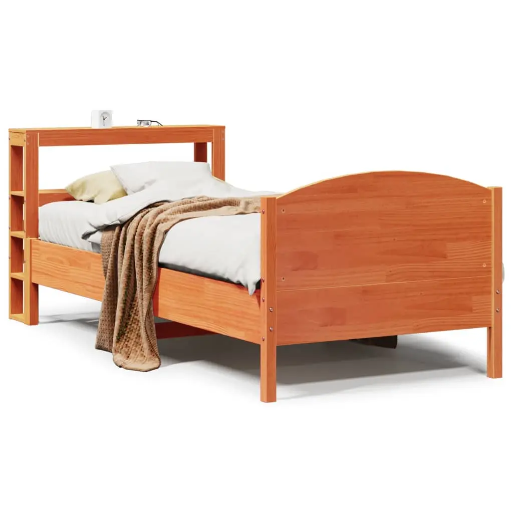 Letto senza Materasso Marrone Cera 100x200 cm in Legno di Pino