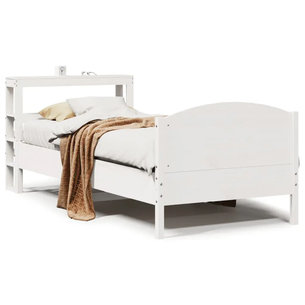 Letto senza Materasso Bianco 90x200 cm Legno Massello di Pino