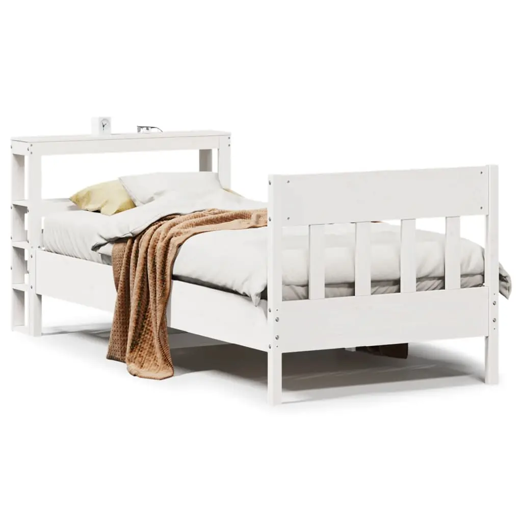 Letto senza Materasso Bianco 90x200 cm Legno Massello di Pino