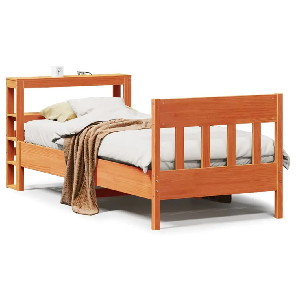 Letto senza Materasso Marrone Cera 90x200 cm Legno di Pino