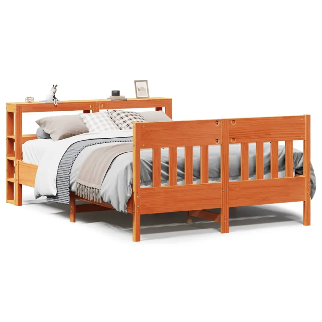 Letto senza Materasso Marrone Cera 140x190 cm in Legno di Pino