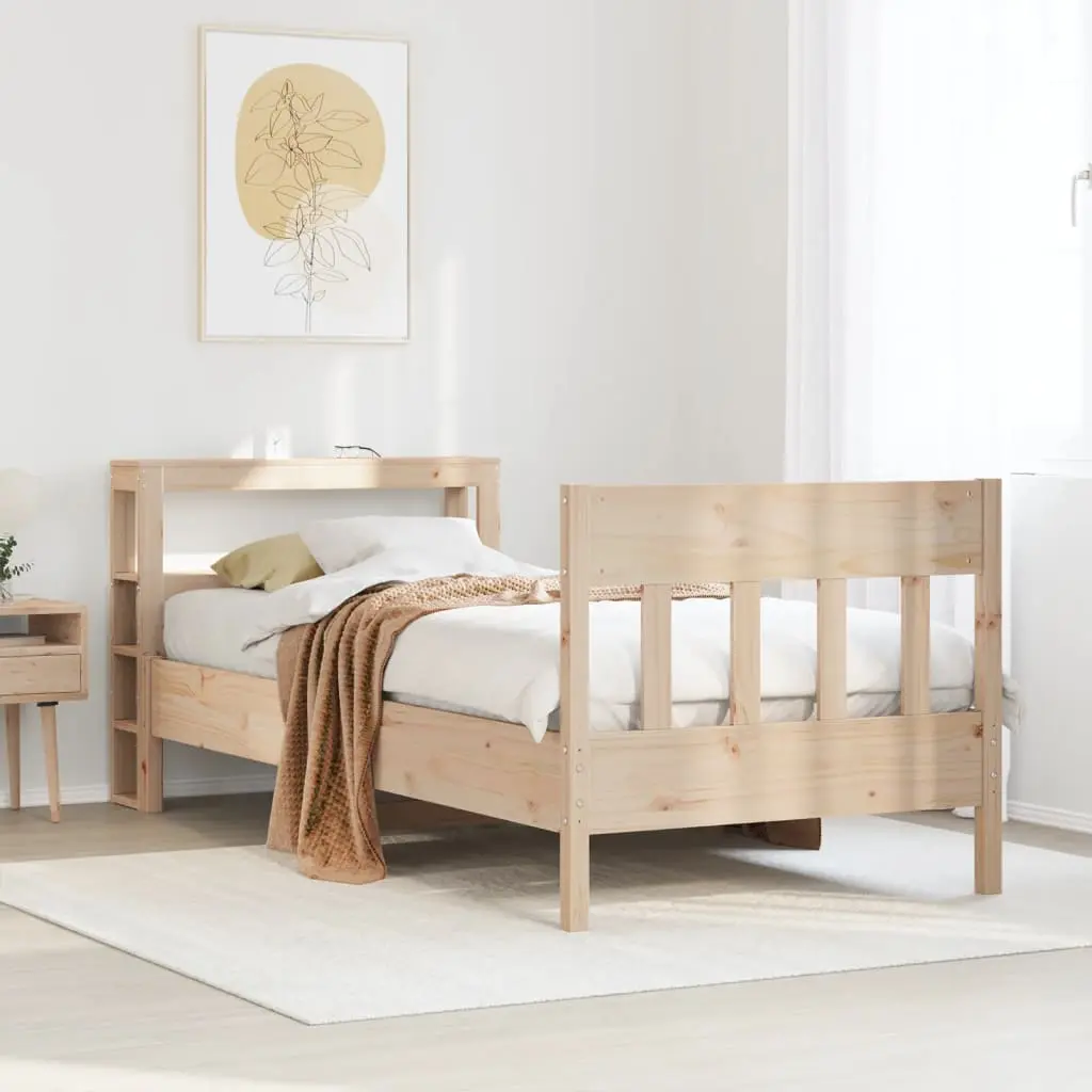 Letto senza Materasso 90x190 cm in Legno Massello di Pino