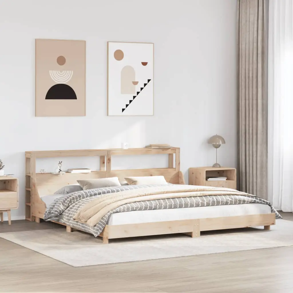 Letto senza Materasso 200x200 cm in Legno Massello di Pino