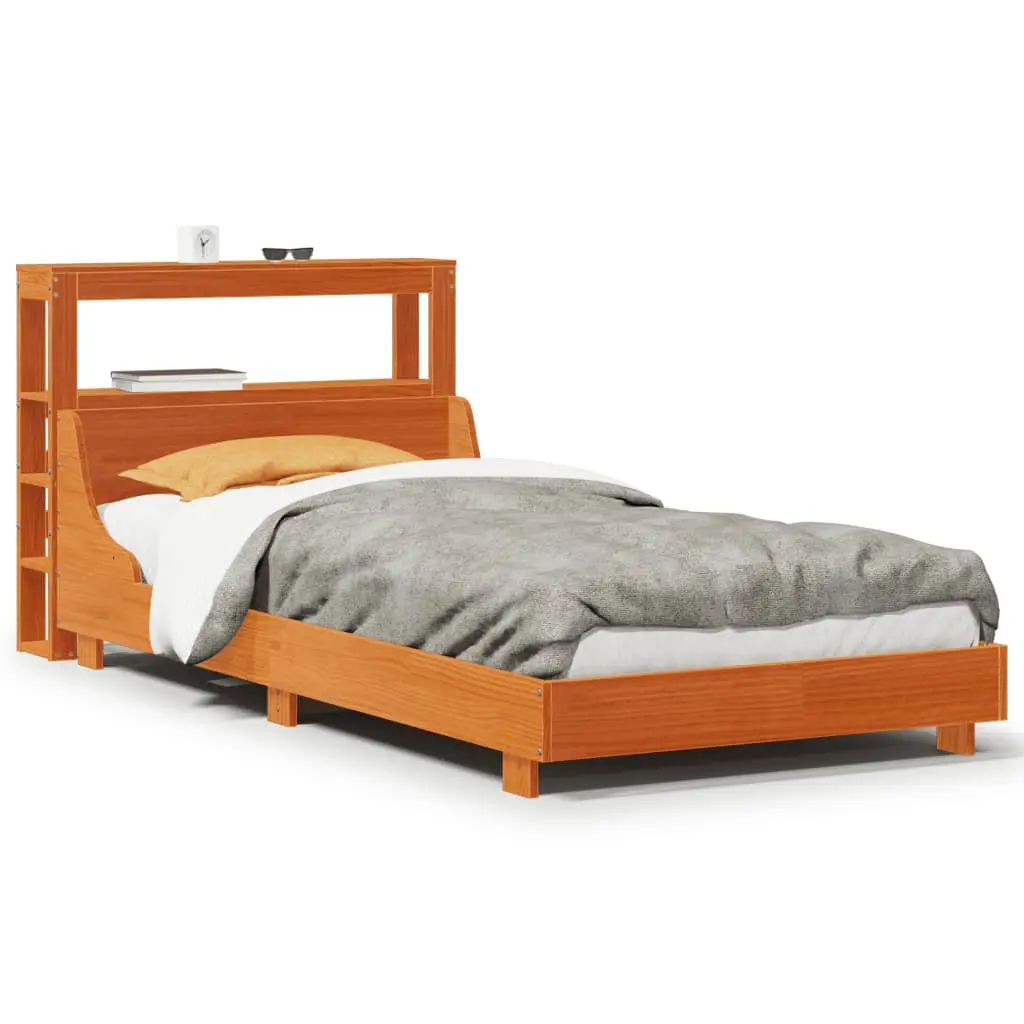 Letto senza Materasso Marrone Cera 100x200 cm in Legno di Pino